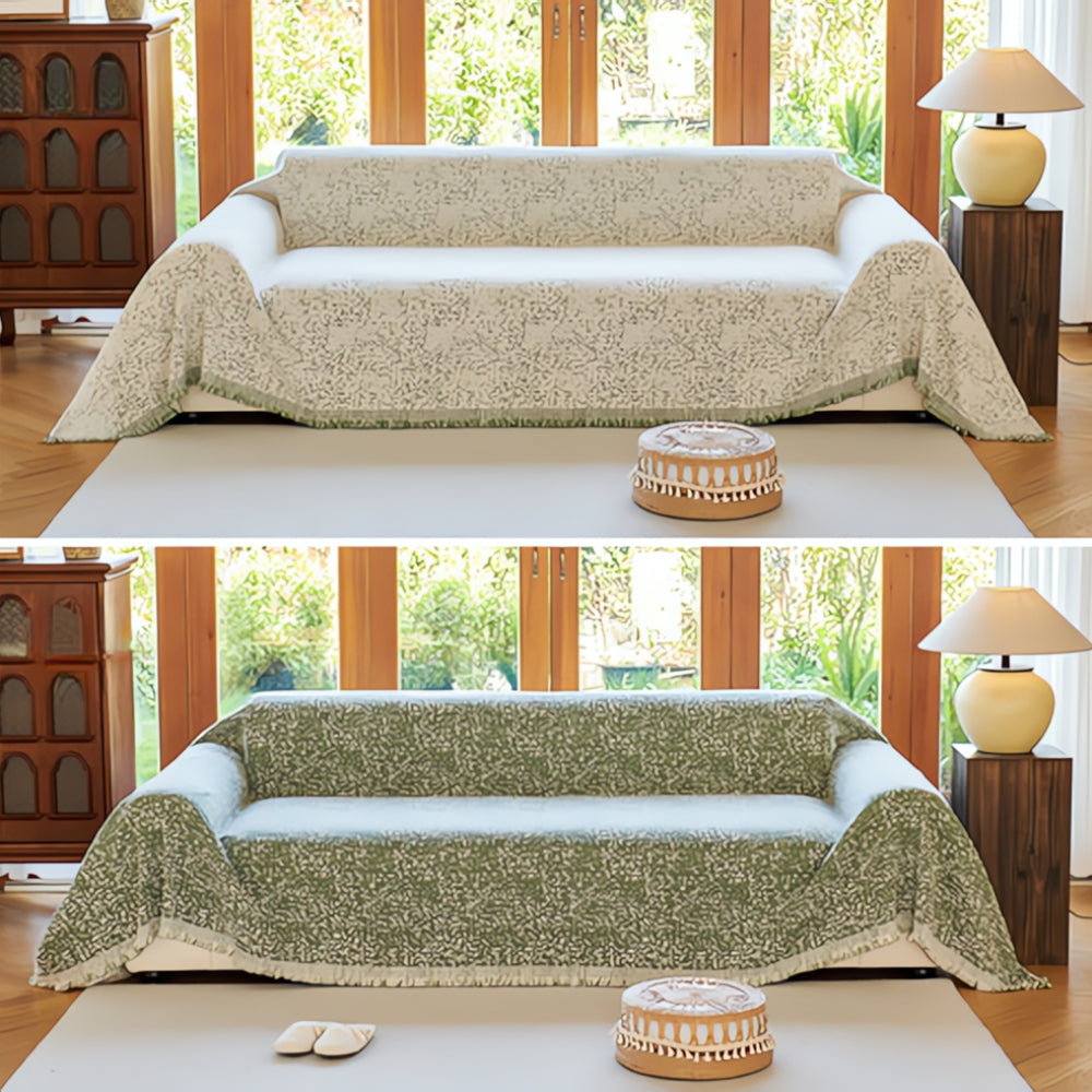 Noble Reversible Sofa Cover - Cotton Microfiber Blend, Pet-Friendly 2