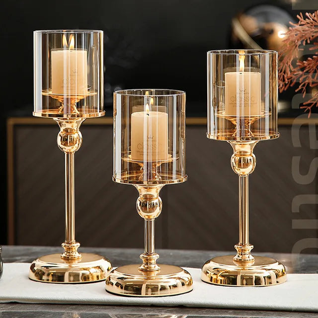 Nora Gold Candle Holder - Nordic Metal, Versatile Design 2