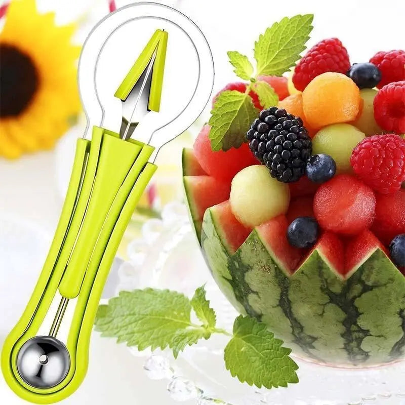 Orbis 3-in-1 Fruit Slicer - Plastic and Stainless Steel Compact Tool 0