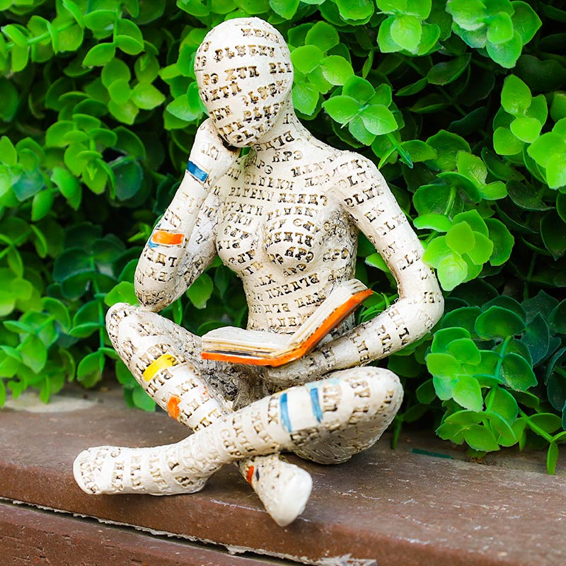 Orenda Reading Woman Statue - Synthetic Resin Bookshelf Accent 3