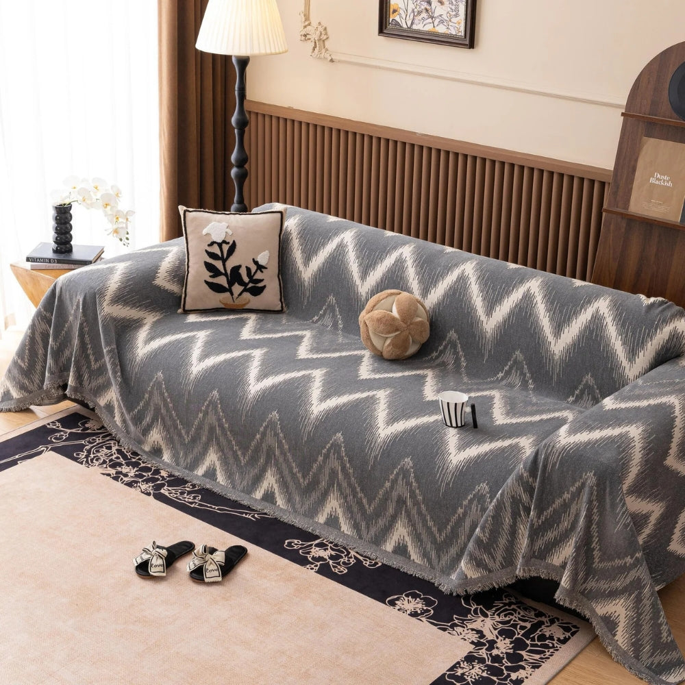 Oriana Couch Cover - Chenille, Chevron Pattern, Pet-Friendly 3