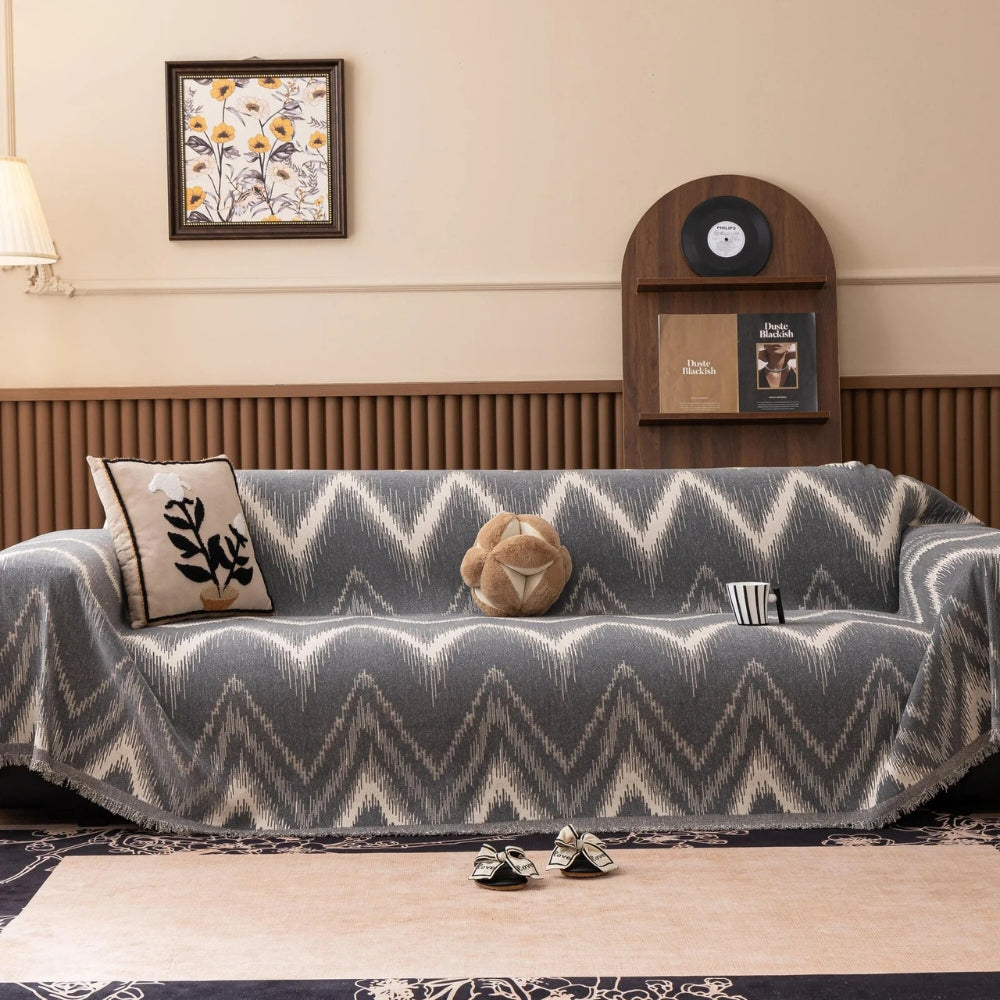 Oriana Couch Cover - Chenille, Chevron Pattern, Pet-Friendly 6