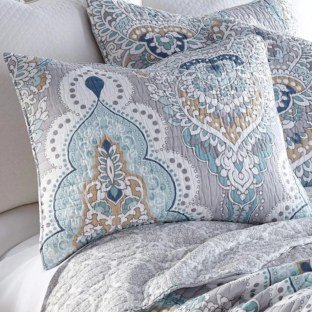 Palisade King Coverlet - Cotton, Reversible Paisley Design 3