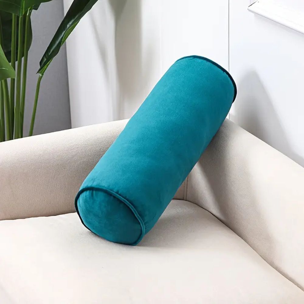 Pavo Bolster Cushion - Plush Velvet, Ergonomic Neck Support 5