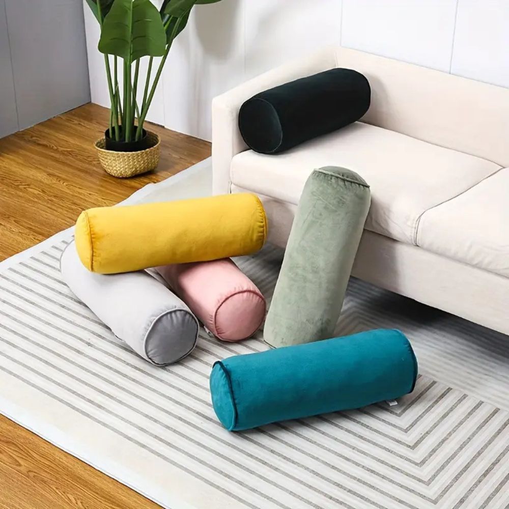 Pavo Bolster Cushion - Plush Velvet, Ergonomic Neck Support 8