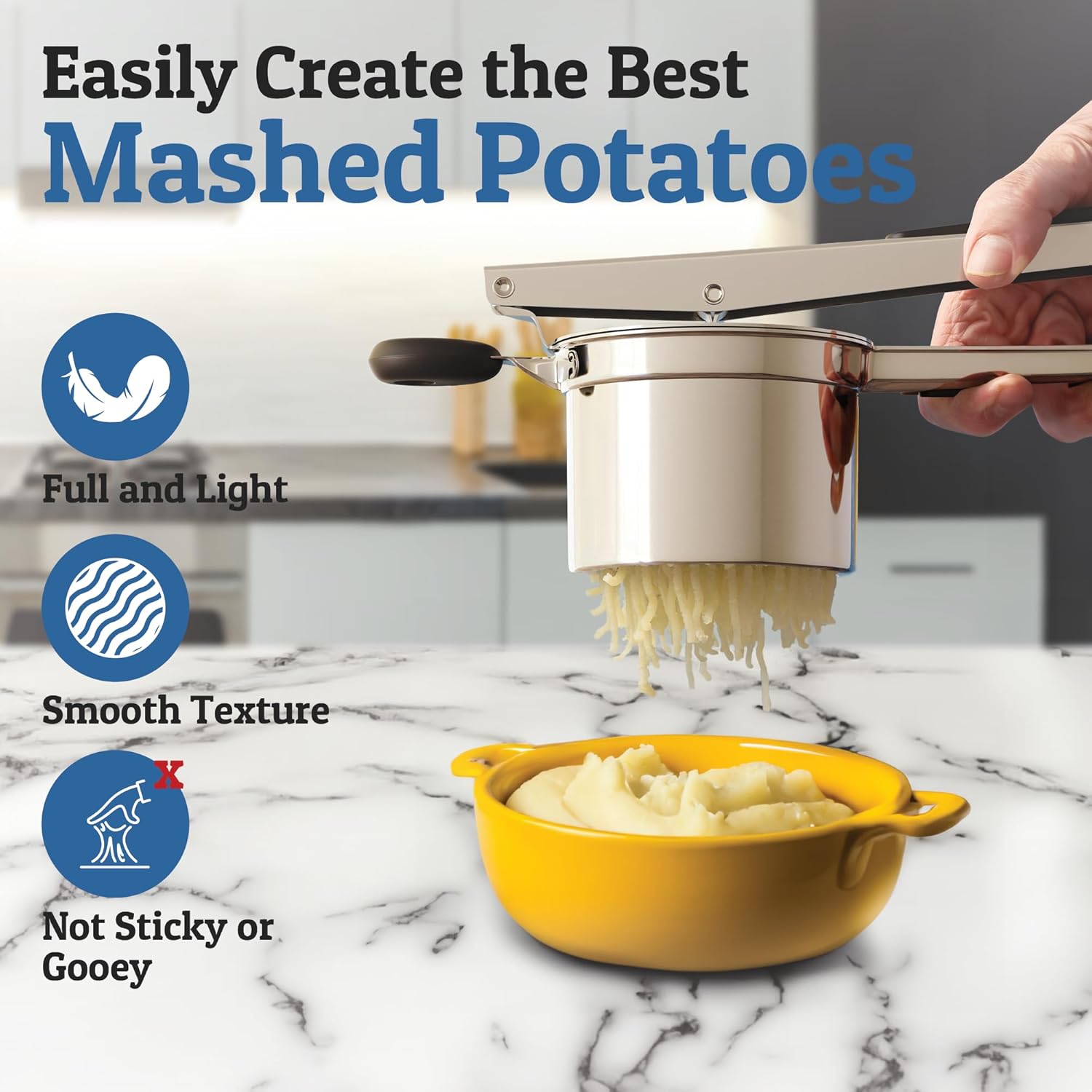 Pavo Potato Masher - Heavy Stainless Steel, 15oz Capacity 7