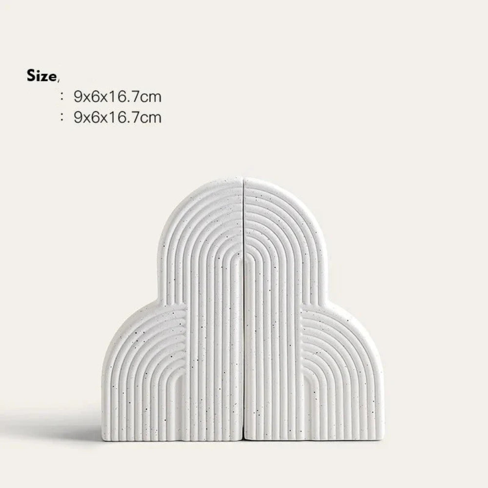 Peregrine Modern Bookends - Cloud-Shaped Ceramic, Nordic Design 0