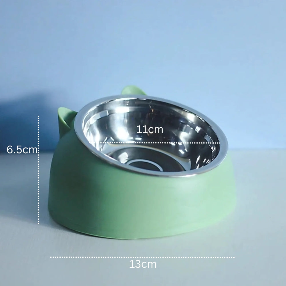 Pinnacle Elevated Pet Bowl - Stainless Steel, Tilted Design for Cats and Dogs 1