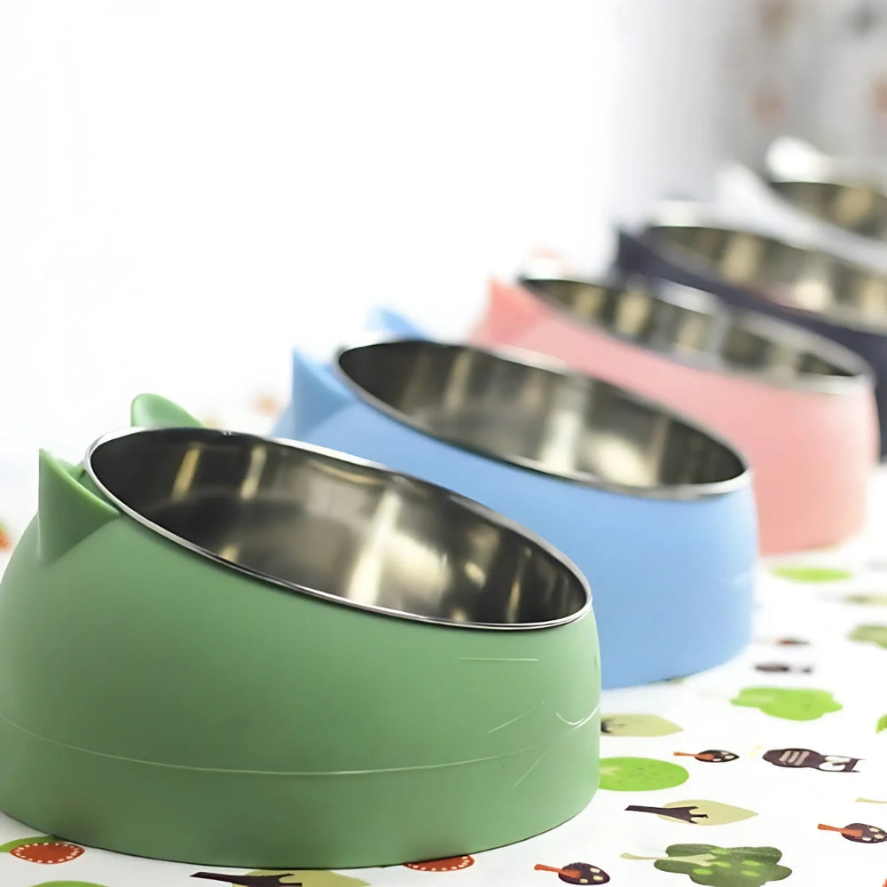 Pinnacle Elevated Pet Bowl - Stainless Steel, Tilted Design for Cats and Dogs 4