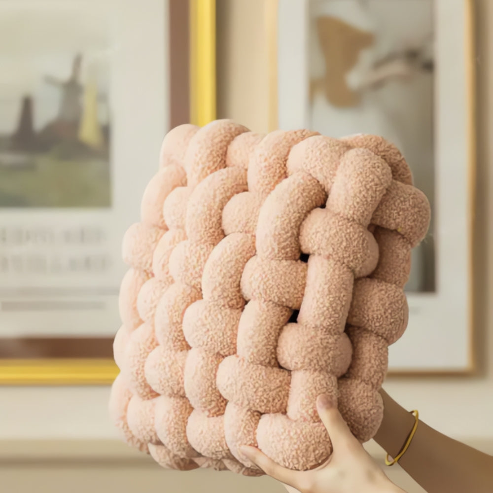 Pinnacle Knot Cushion - Soft Lamb Velvet, Cozy Design 3
