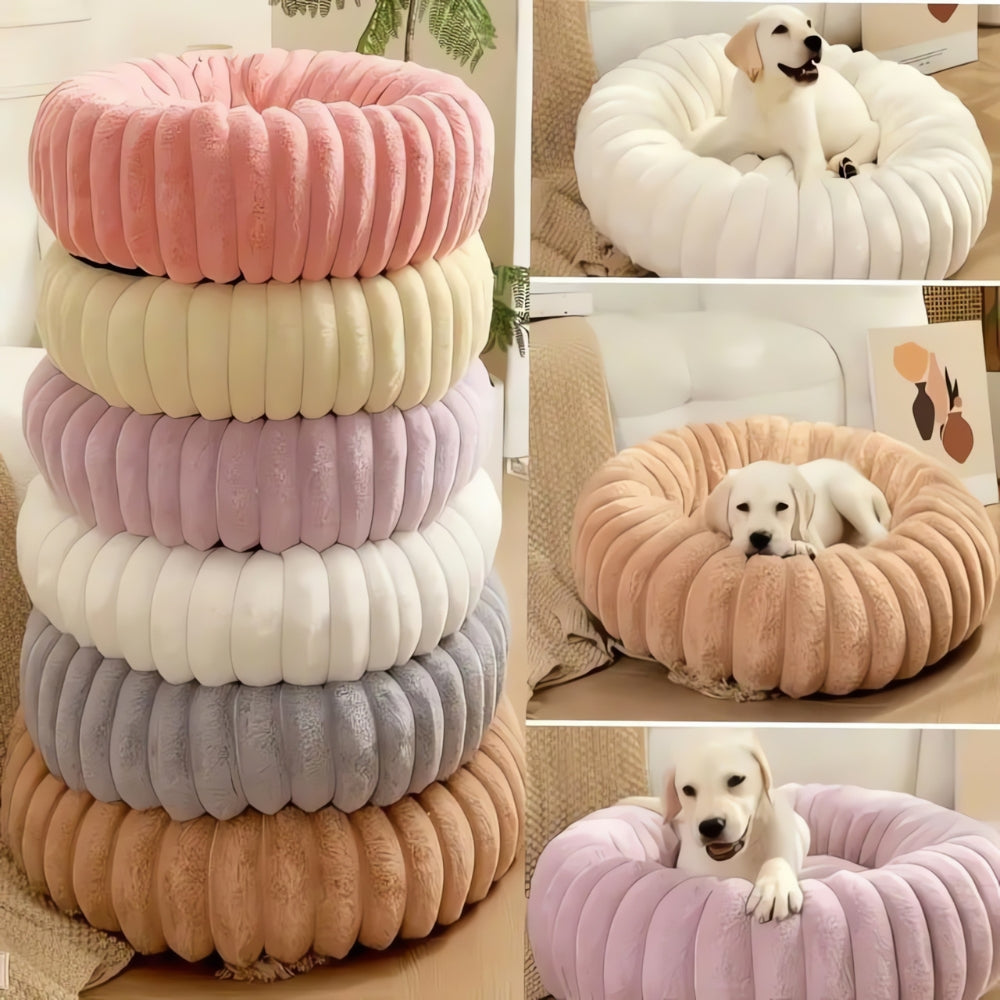 Pinnacle Plush Round Dog Bed - Soft Cotton-Polyester Blend, Non-Slip 2