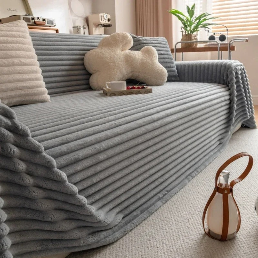 Plush Sofa Cover - Soft Microfiber, Quilted Comfort 3