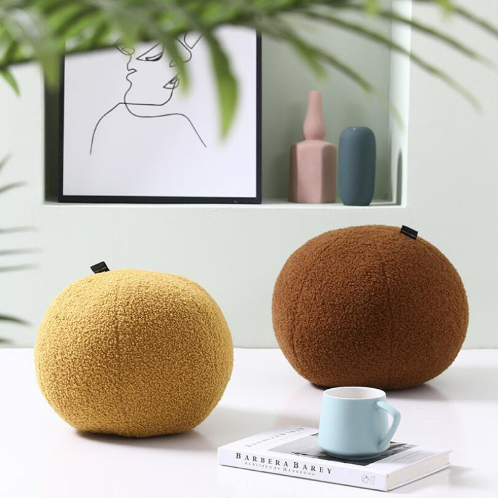 Polo Ball Cushion - Boucle Fabric, Playful Design 5
