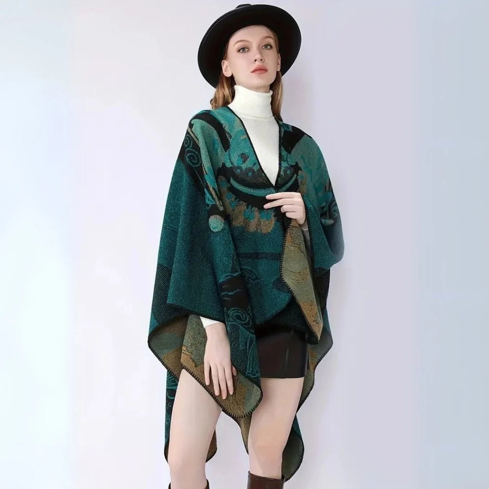Radiant Poncho - Reversible Faux Cashmere, Oversized for Women 1