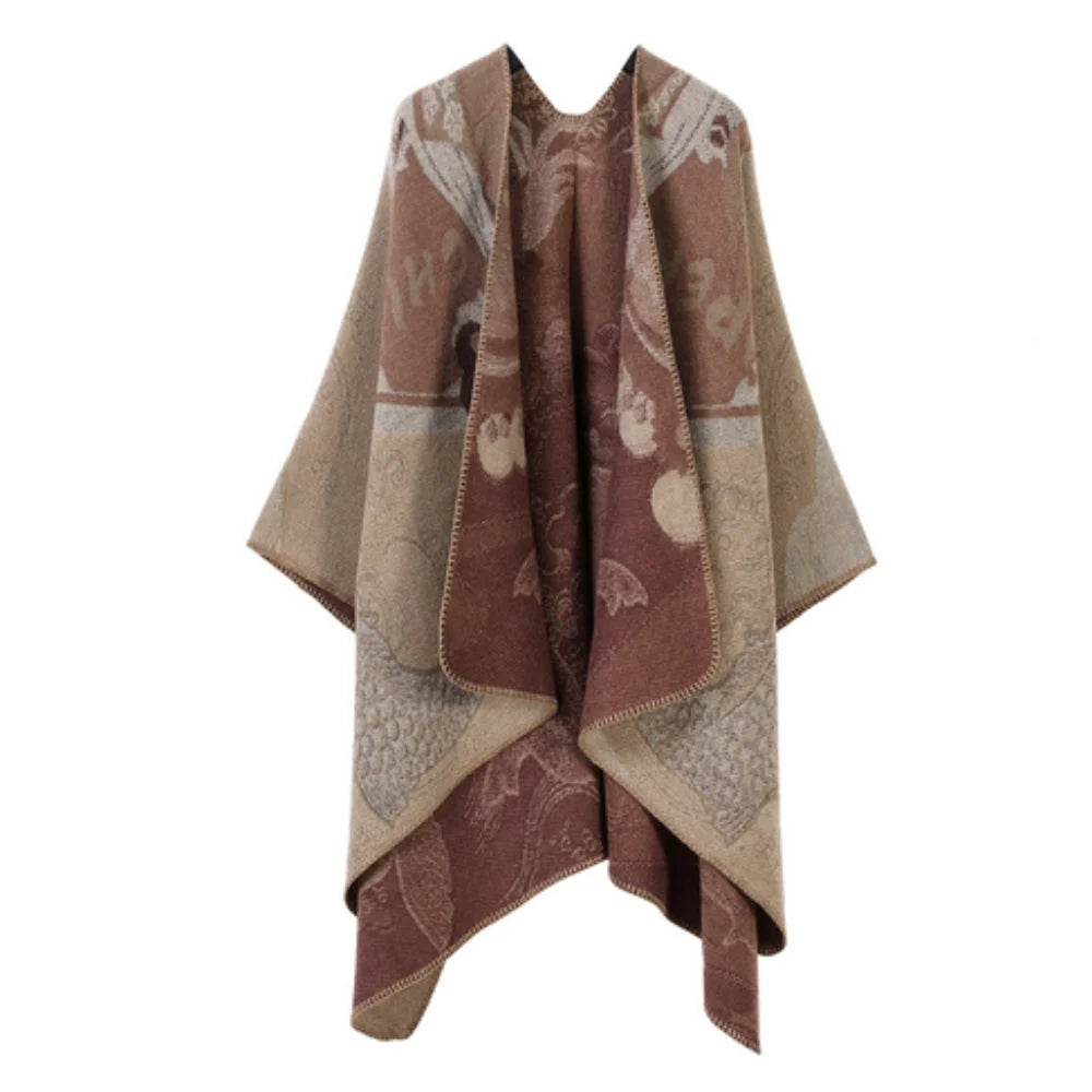 Radiant Poncho - Reversible Faux Cashmere, Oversized for Women 2