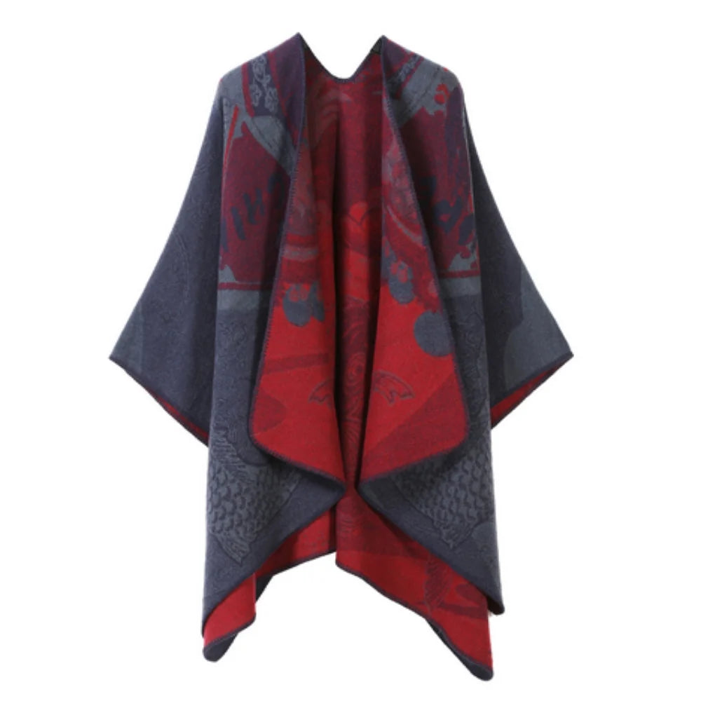 Radiant Poncho - Reversible Faux Cashmere, Oversized for Women 3
