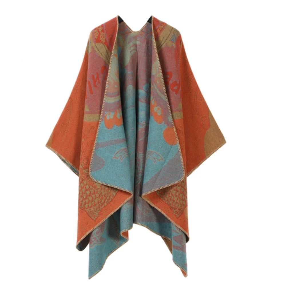 Radiant Poncho - Reversible Faux Cashmere, Oversized for Women 4