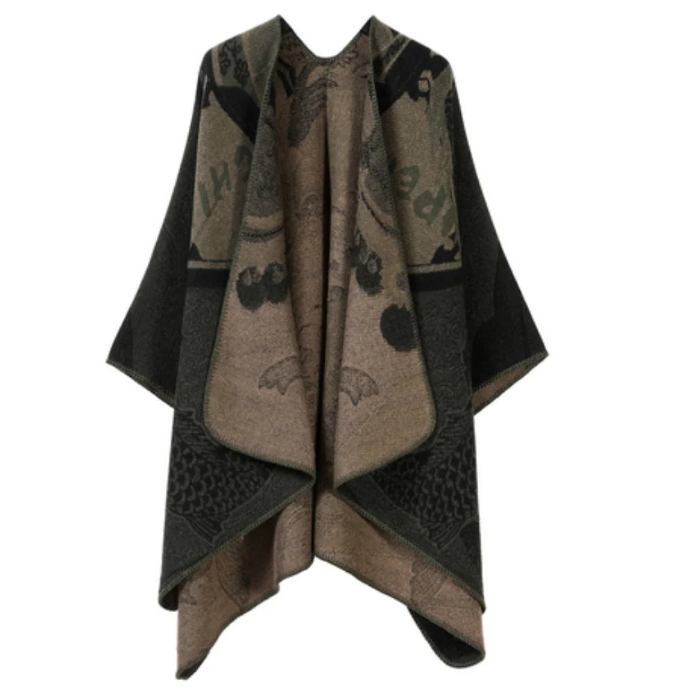 Radiant Poncho - Reversible Faux Cashmere, Oversized for Women 5
