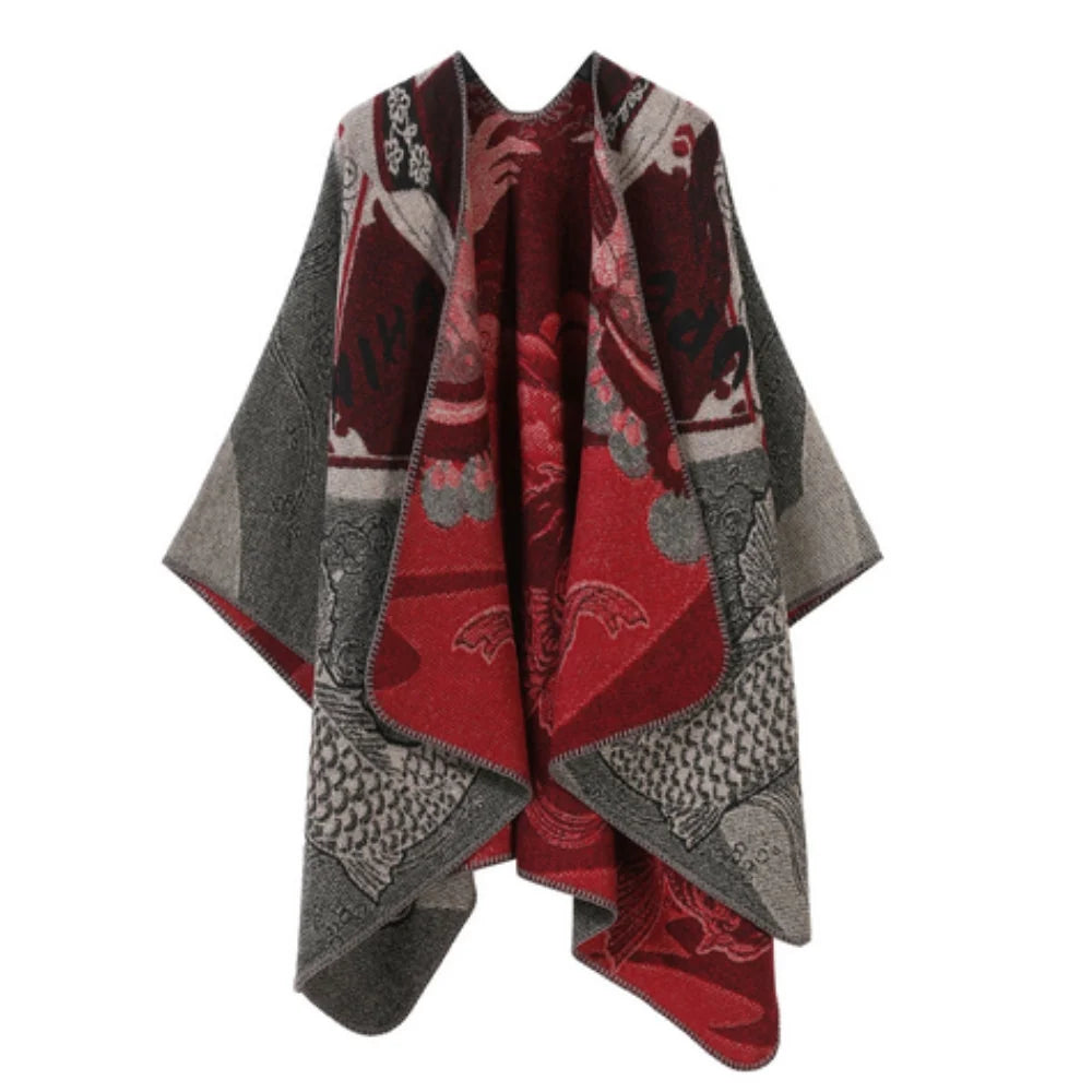 Radiant Poncho - Reversible Faux Cashmere, Oversized for Women 6