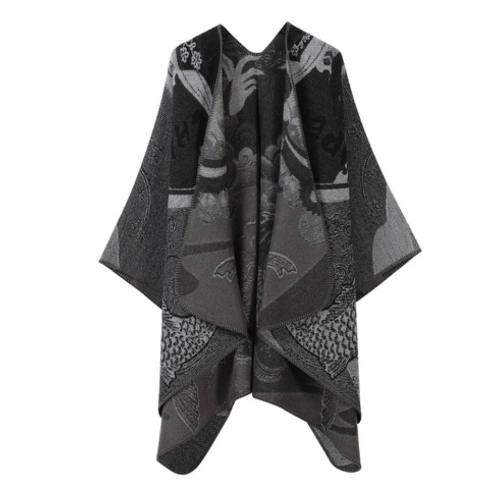 Radiant Poncho - Reversible Faux Cashmere, Oversized for Women 7