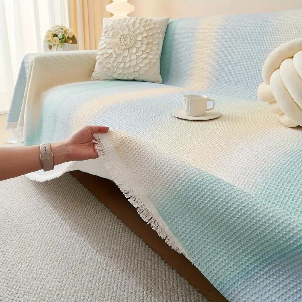 Rainbow Chill Sofa Cover - Ice Silk, Non-Slip for Sectional Couch 1