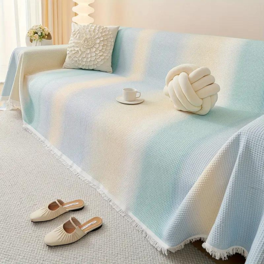 Rainbow Chill Sofa Cover - Ice Silk, Non-Slip for Sectional Couch 5