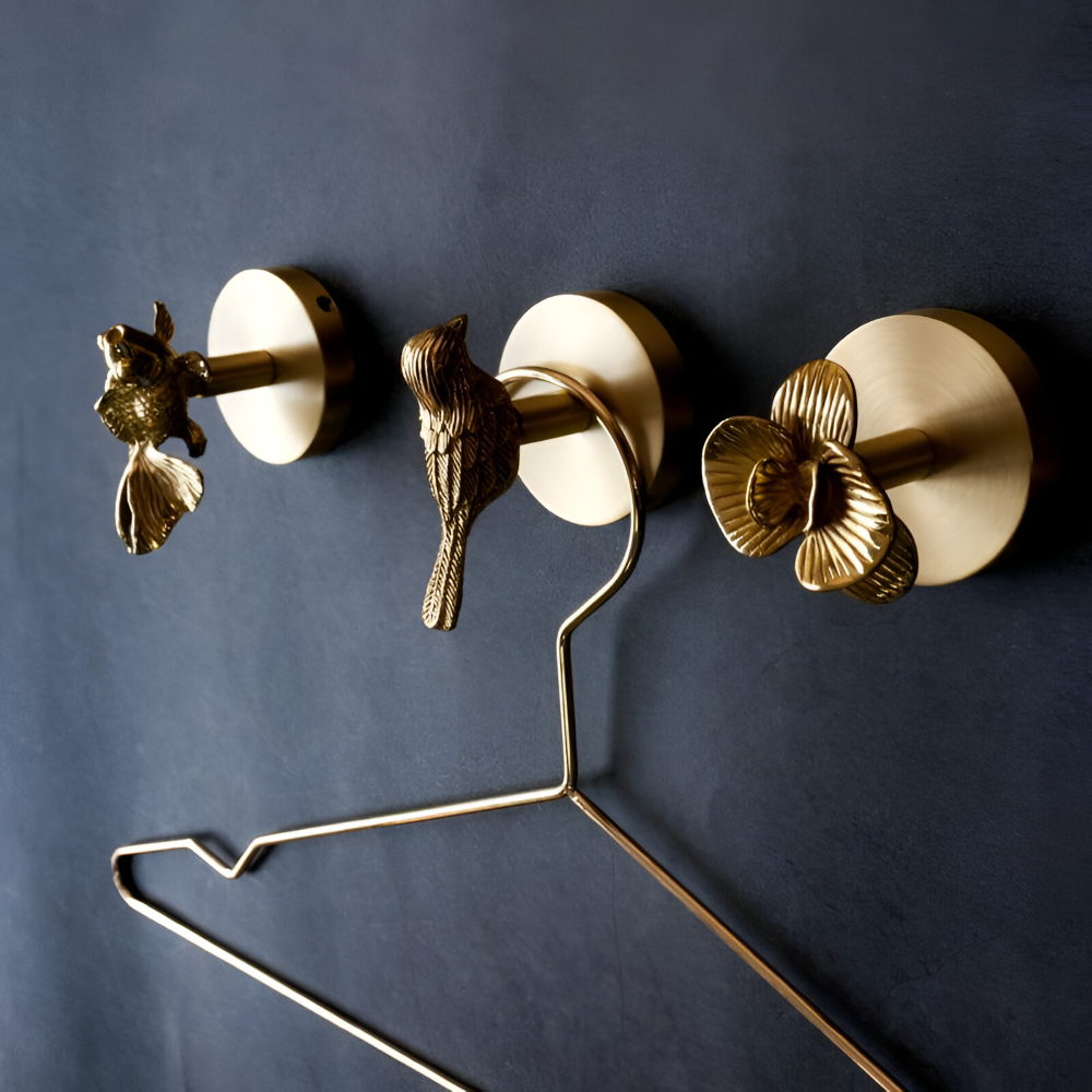 Raven Coat Hook - Decorative Copper, Animal Design Wall Hook 1