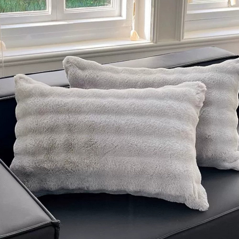Raven Faux Fur Pillow Cover - Soft Durable Knit Fabric, Machine Washable 3