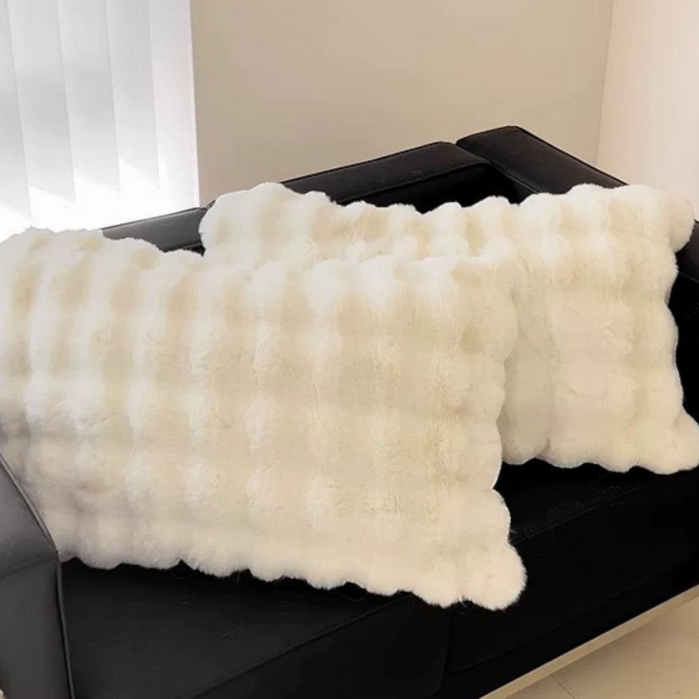 Raven Faux Fur Pillow Cover - Soft Durable Knit Fabric, Machine Washable 4