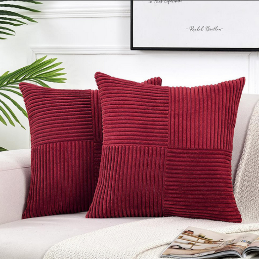 Raven Sofa Cushion Covers - Soft Corduroy, Rustic Charm 0