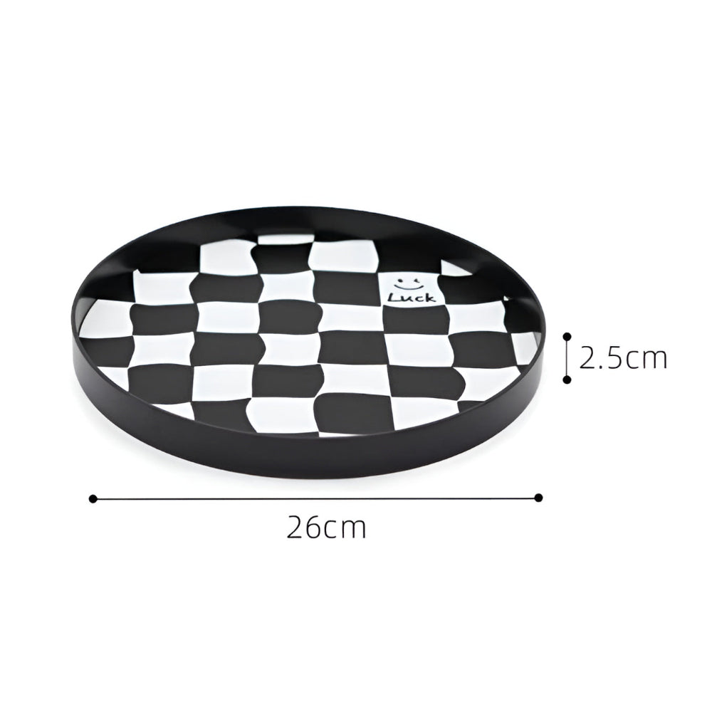 Raven Storage Tray - Durable Plastic, Checkerboard Design 0