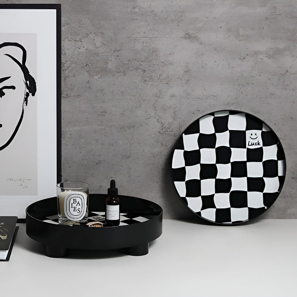Raven Storage Tray - Durable Plastic, Checkerboard Design 2