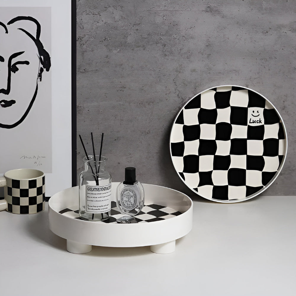 Raven Storage Tray - Durable Plastic, Checkerboard Design 3