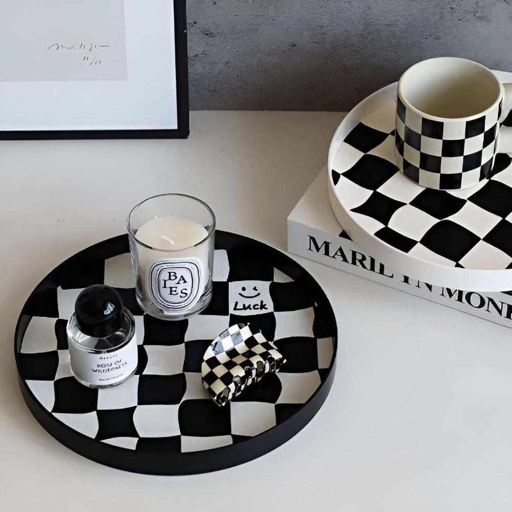 Raven Storage Tray - Durable Plastic, Checkerboard Design 6
