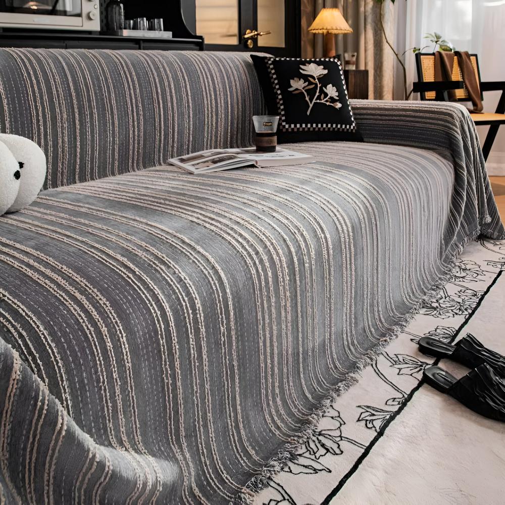 Regal Sofa Cover - Ultra-Soft Chenille, Timeless Stripes 2