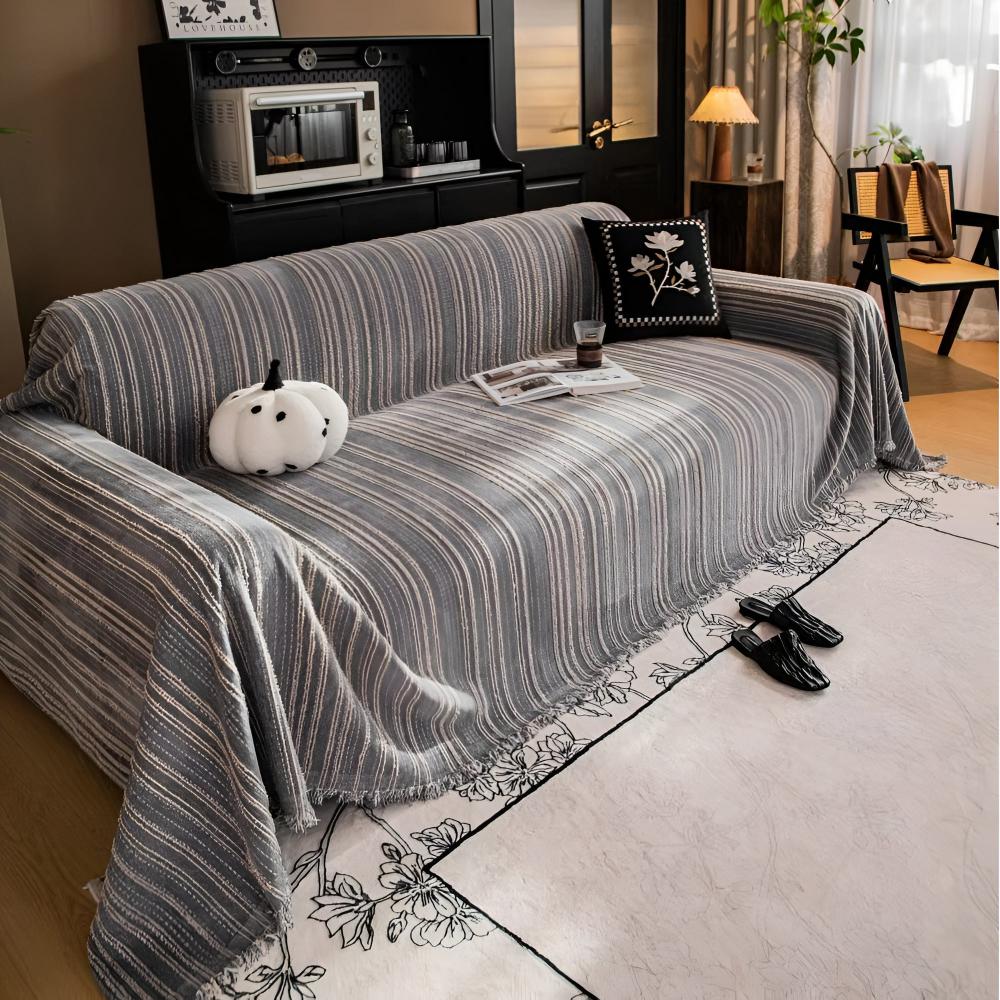 Regal Sofa Cover - Ultra-Soft Chenille, Timeless Stripes 6