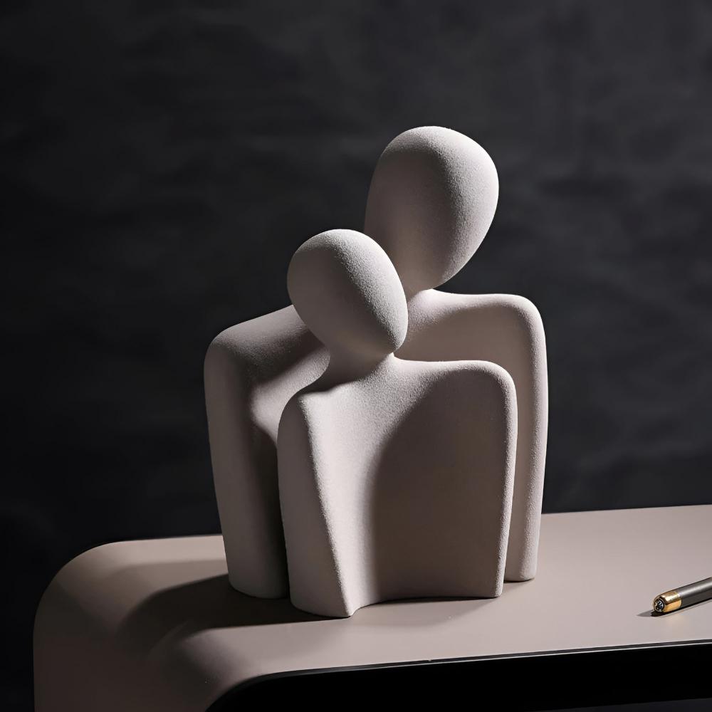 Romara Ceramic Sculpture - Elegant Couple Design, Grey Finish 5