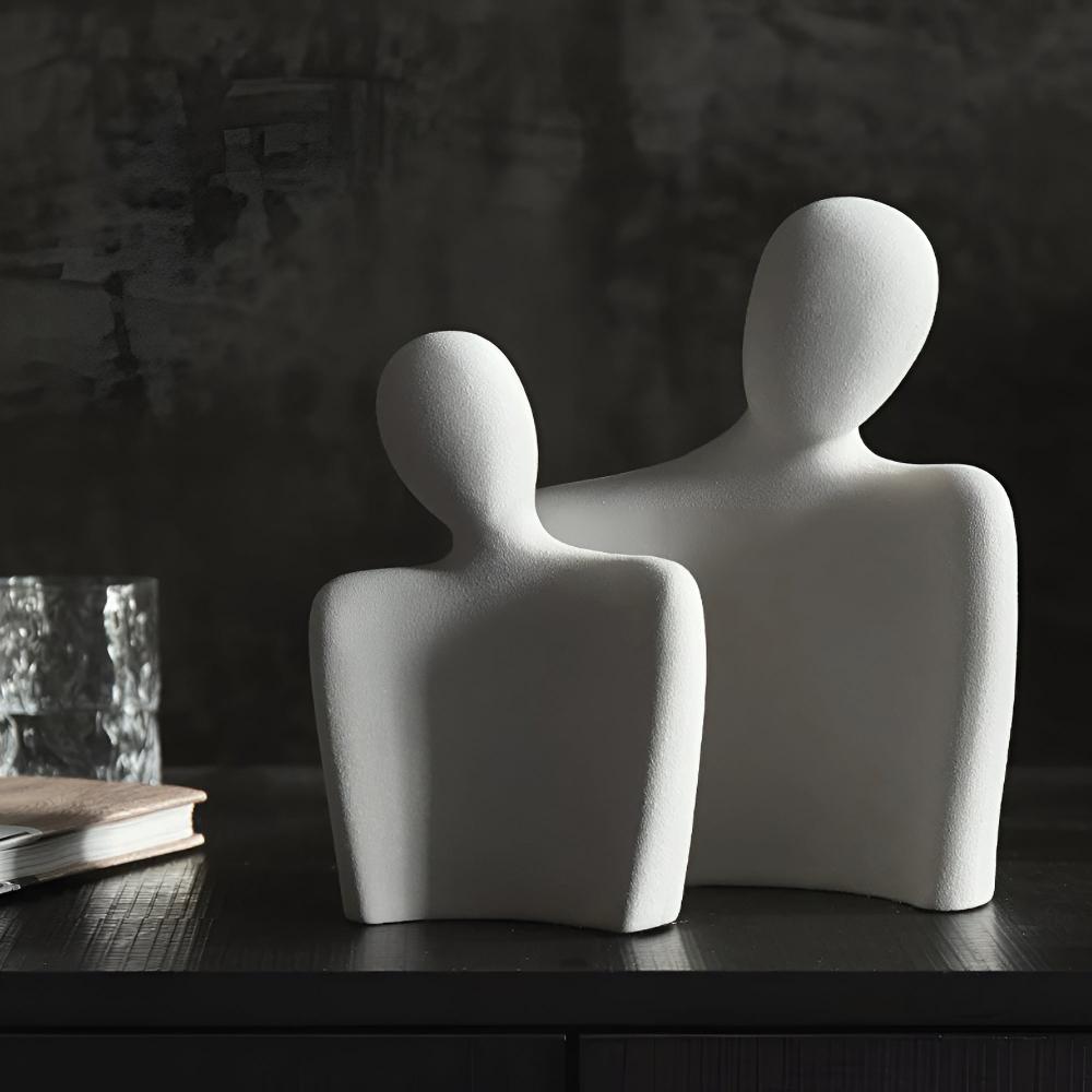 Romara Ceramic Sculpture - Elegant Couple Design, Grey Finish 6