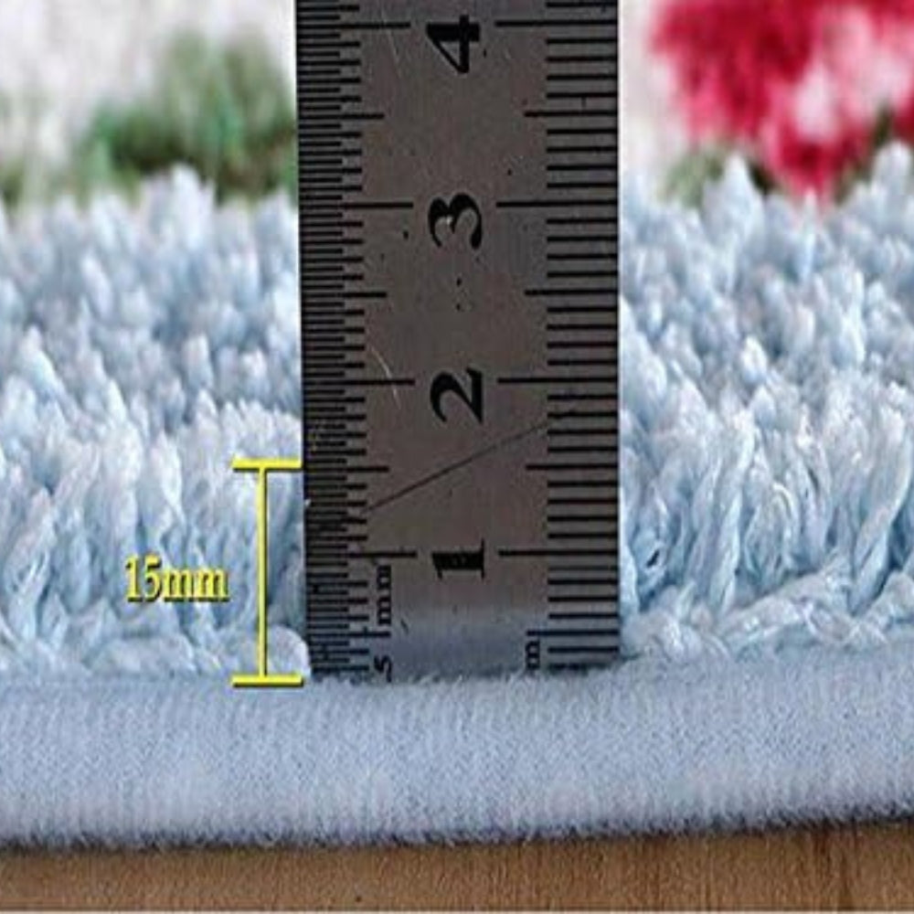 Rosa Bath Mat - Plush Microfibre, Non-Slip Floral Design 7