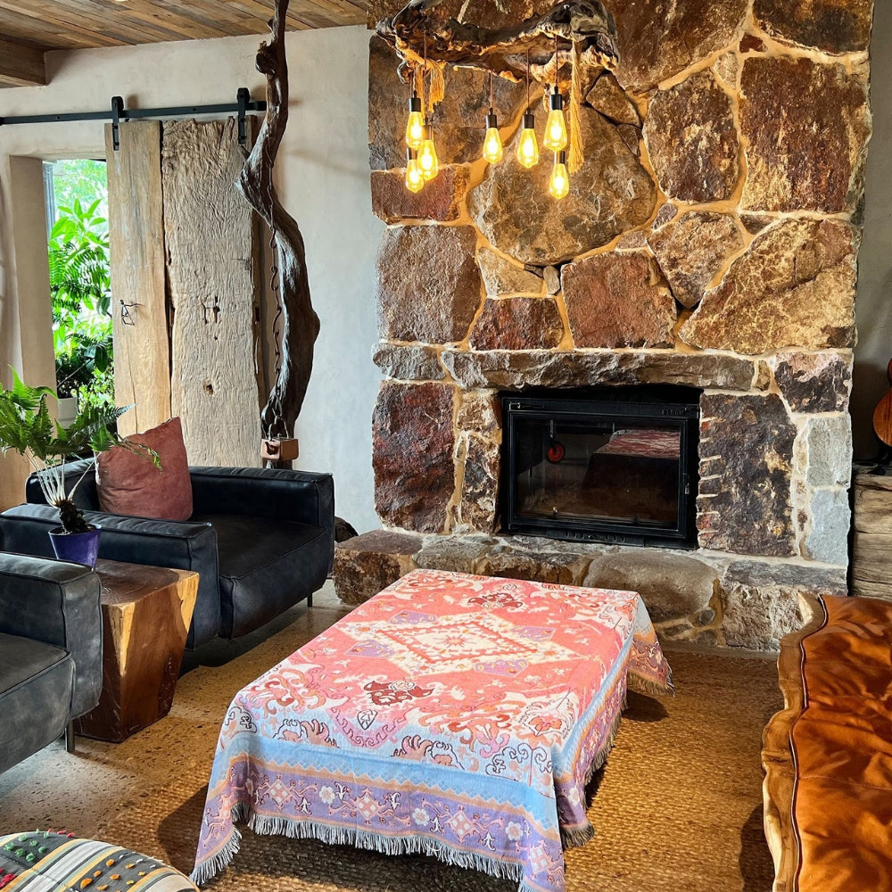 AzuraLoom Blanket - Throw Blanket - Boho Style - Reversible Aztec Design