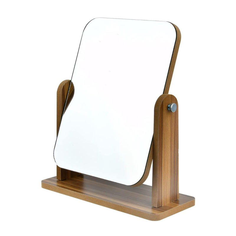 Rylan Desk Mirror - Wood Frame, 360 Degree Rotation 3
