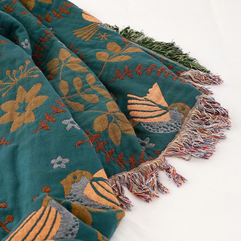 LeafWeave – Vintage Reversible Cotton Throw Blanket