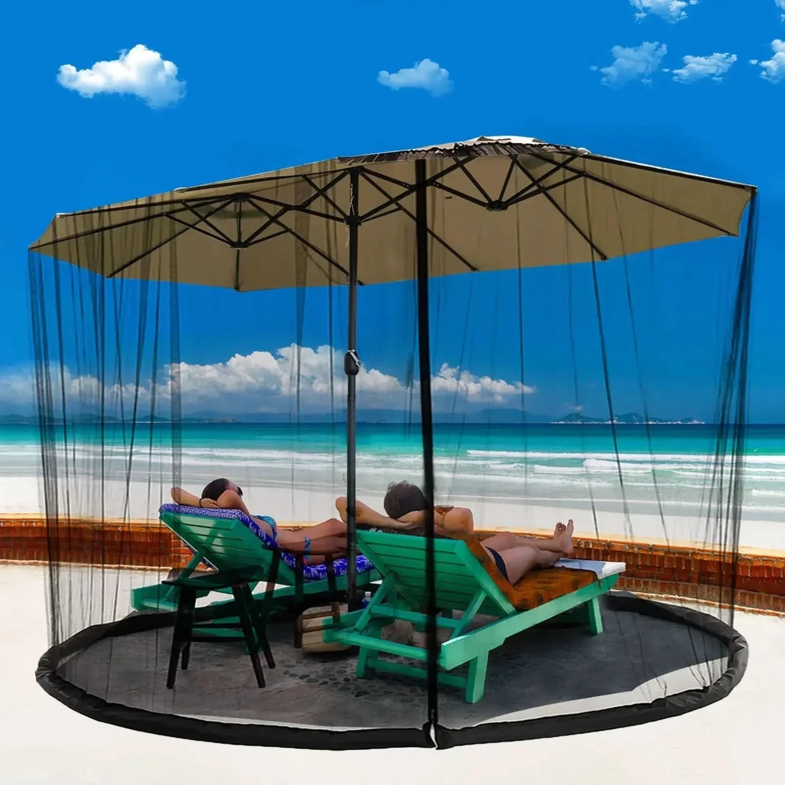 BugShield Oasis – Parasol Mosquito Net – Outdoor Insect Protection Screen