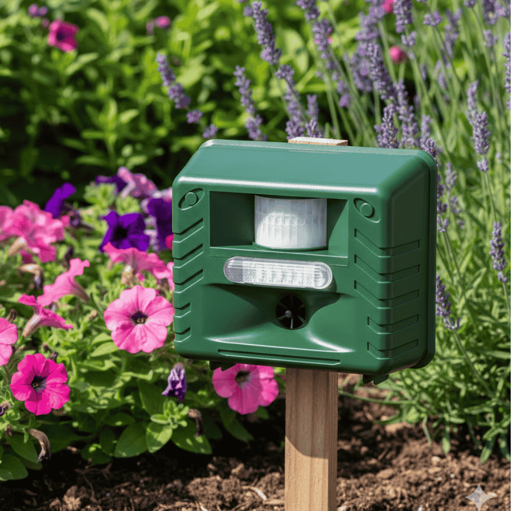 QuietGuard Repeller – Ultrasonic Bird Deterrent – Motion-Activated Garden Protection