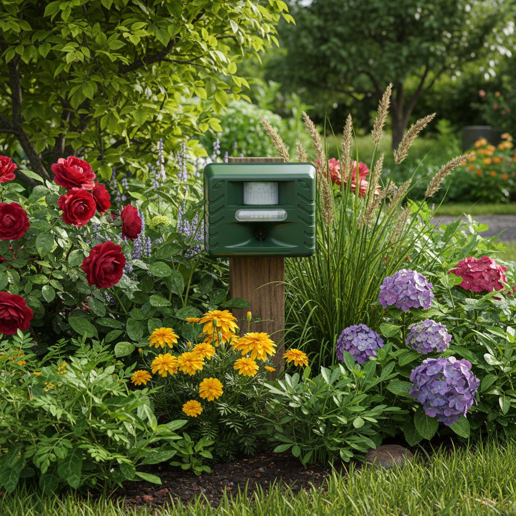 QuietGuard Repeller – Ultrasonic Bird Deterrent – Motion-Activated Garden Protection