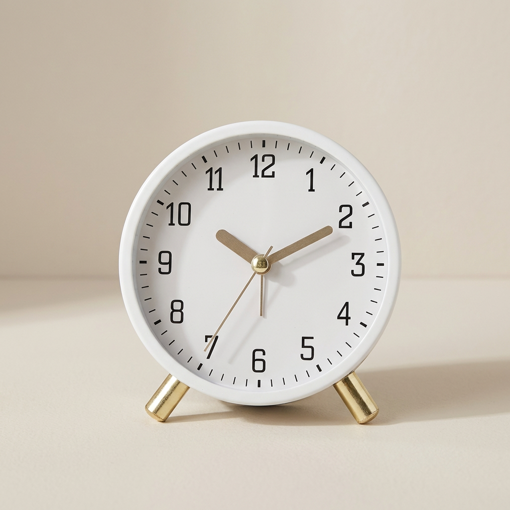 Sable Desk Clock - Scandinavian Design, Silent Sweep Movement 2