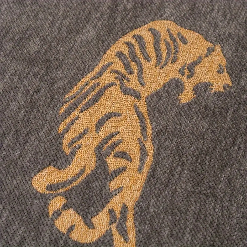Sable Sofa Cover - Reversible Chenille, Tiger Motif for Sectional and Couch 5