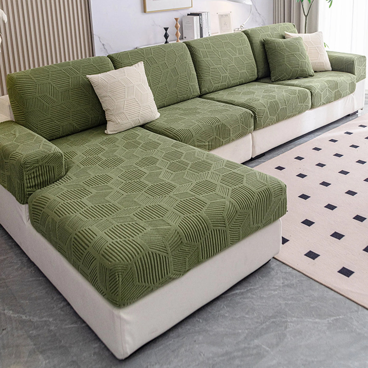 Sable Sofa Cover - Water-Resistant Jacquard, Pet-Friendly Couch Slipcover 3