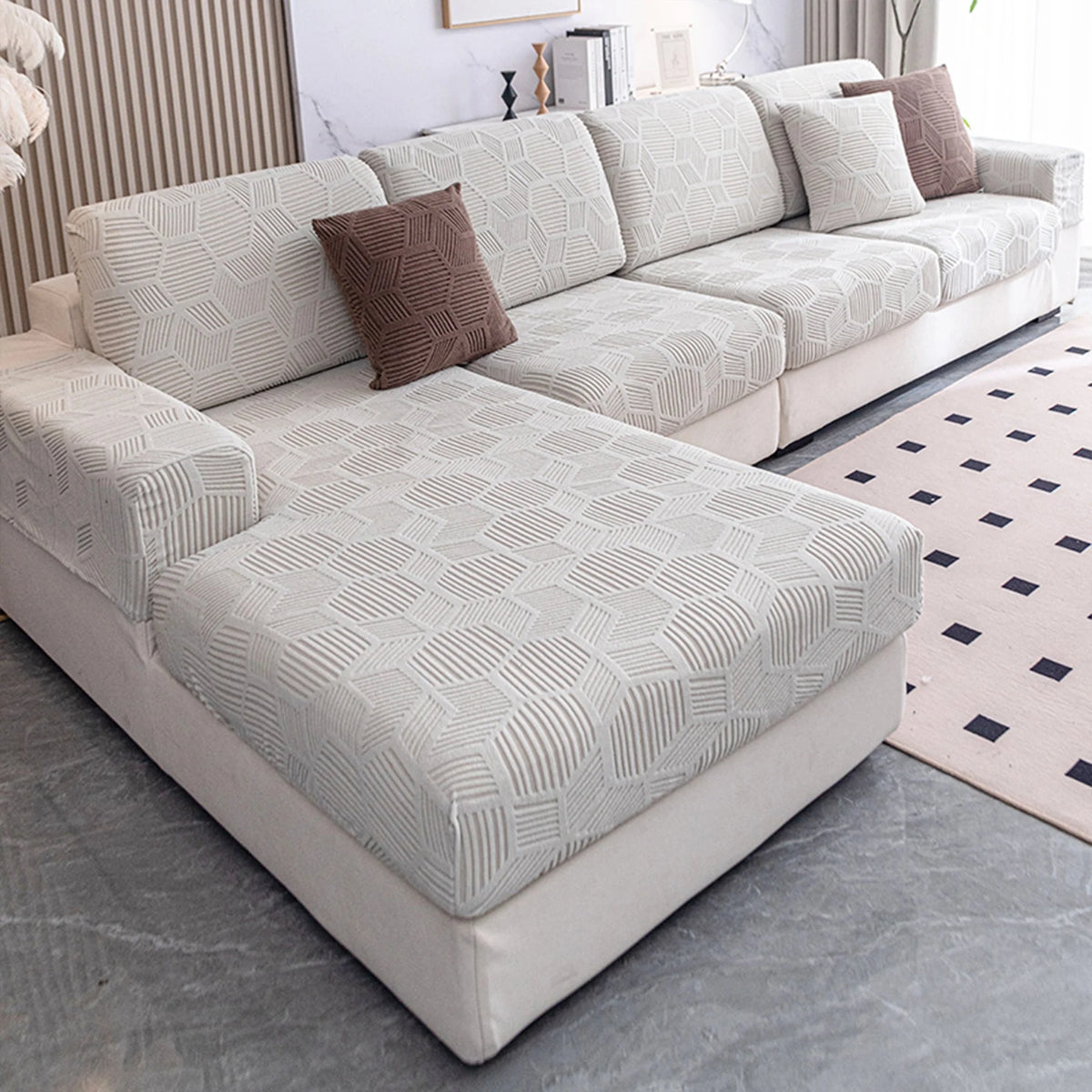 Sable Sofa Cover - Water-Resistant Jacquard, Pet-Friendly Couch Slipcover 4
