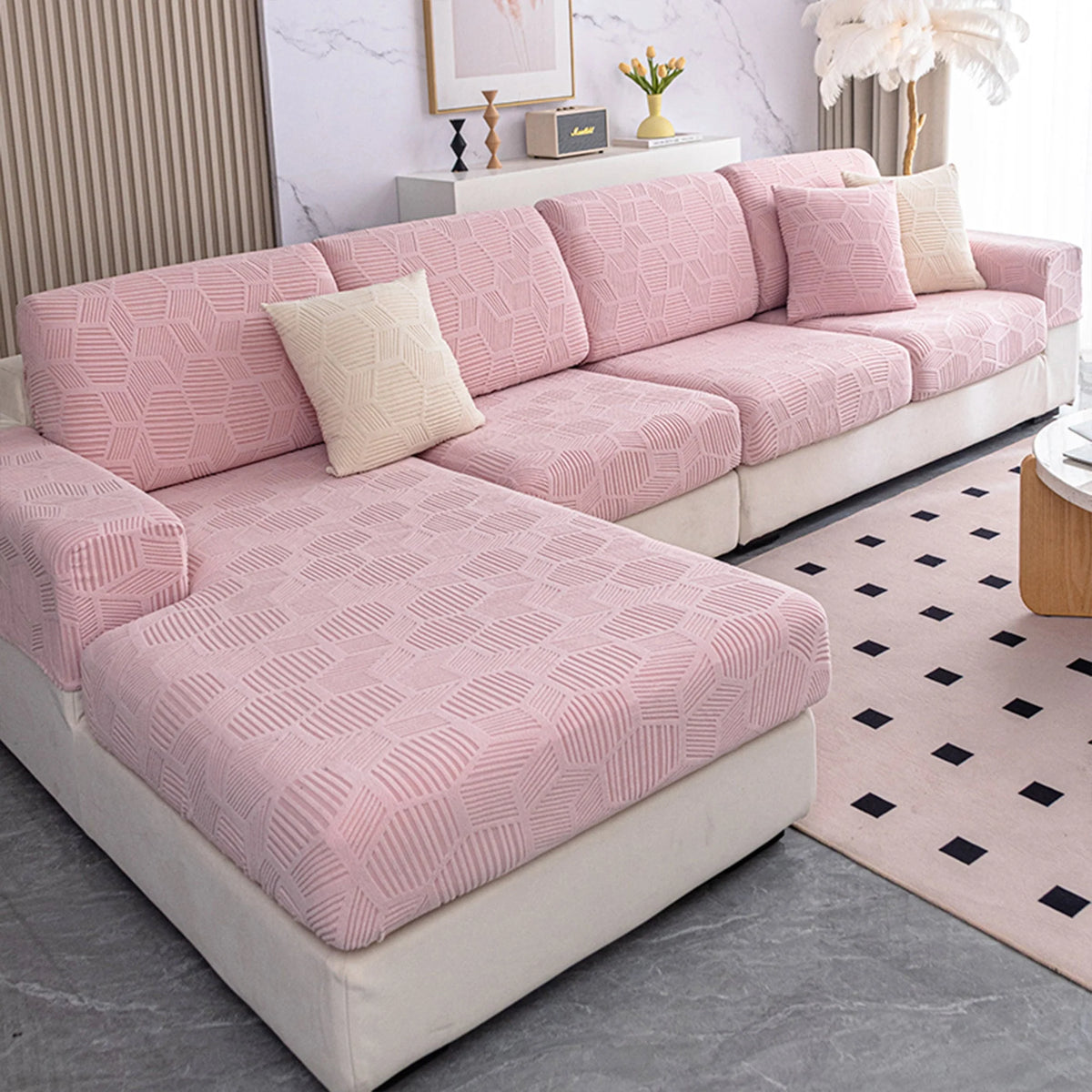 Sable Sofa Cover - Water-Resistant Jacquard, Pet-Friendly Couch Slipcover 5